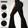 1 pair of Women's bootleg yoga pants, tummy control fitness leggings with non-transparent flared design
