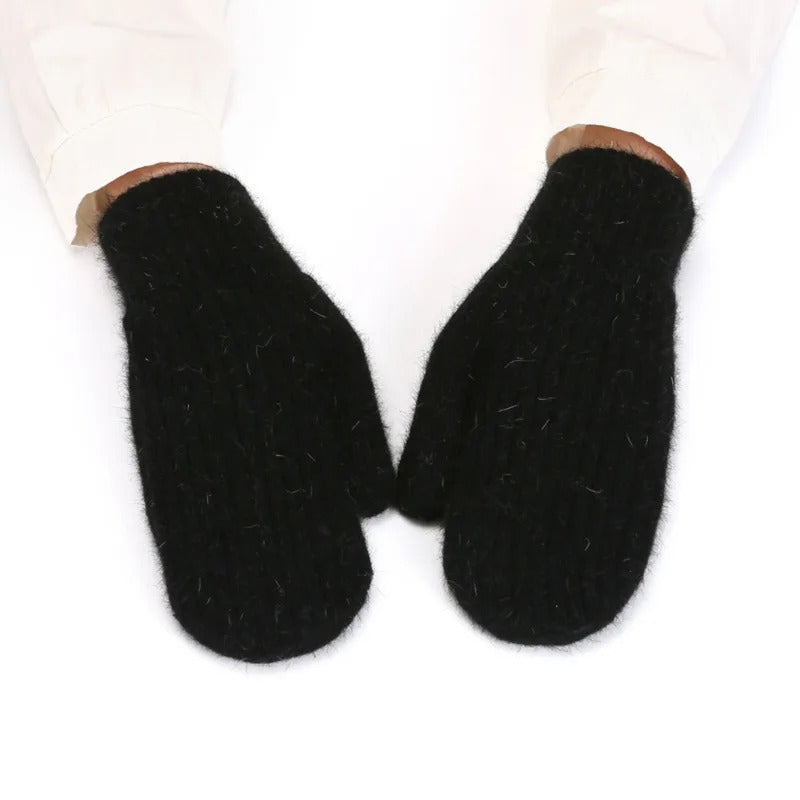 3-Pack CozyWarm Women'S Knitted Mittens - Polyester & Wool Blend, Elastic Windproof Fingerless Gloves for Driving and Cycling, Warm and Cozy Outdoor Accessories