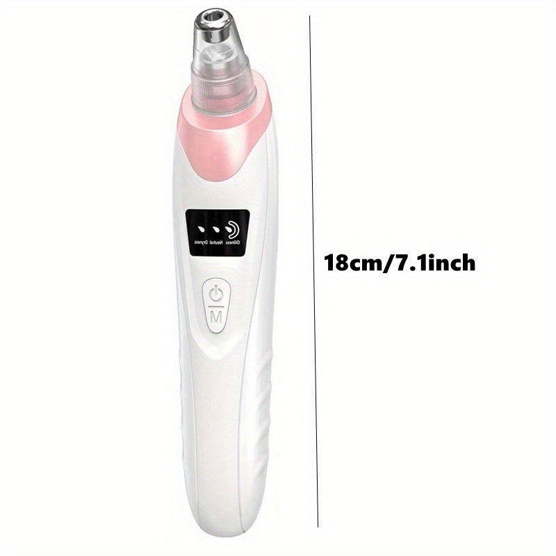 Blackhead Remover, USB Rechargeable Facial Skin Cleansing Beauty Device, with 5 Replacement Heads, Skin Care Tool Kit Gift for Mom on Mother'S Day