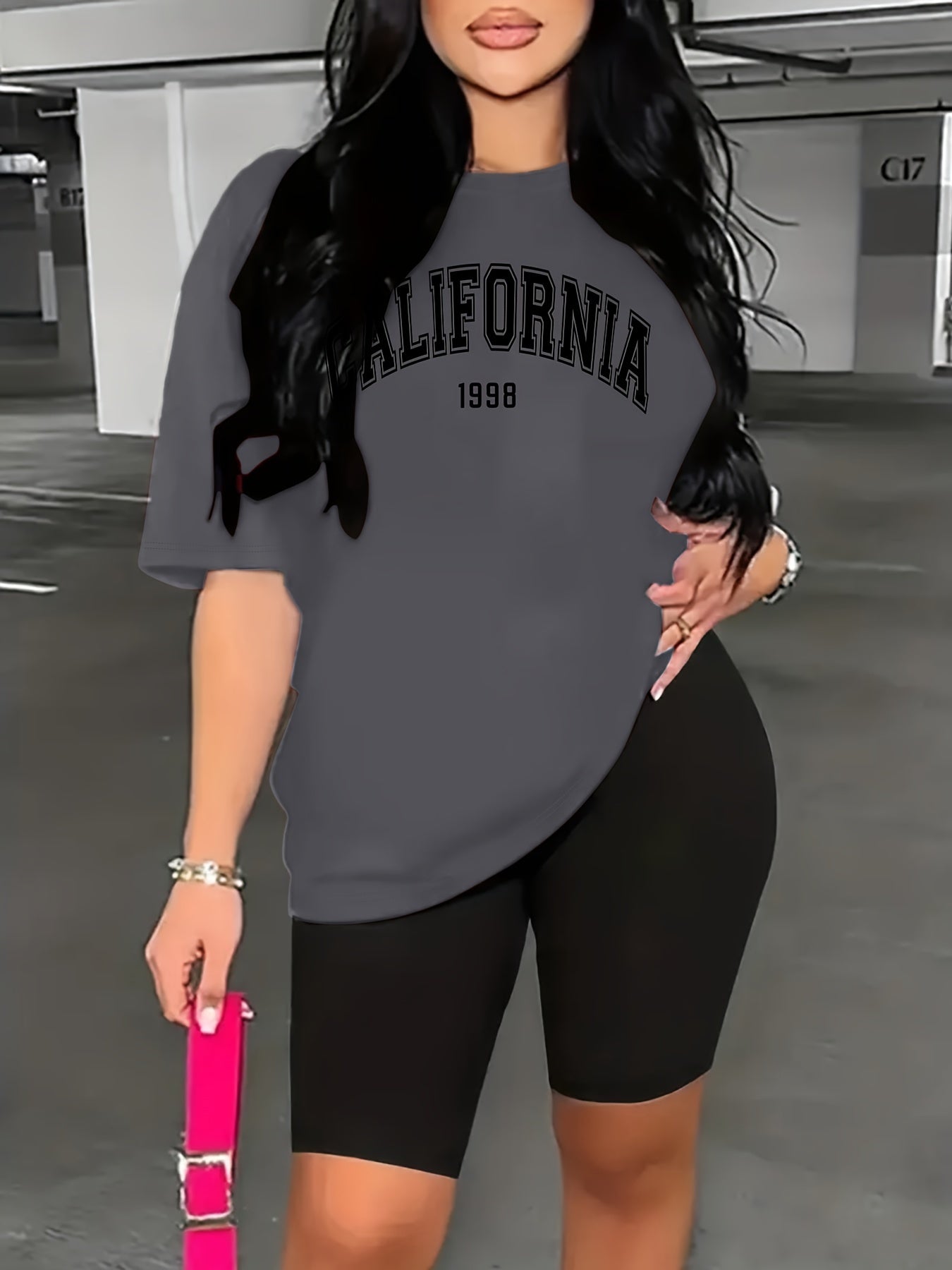 Women's Casual Letter Print T-Shirt - Crew Neck, Short Sleeve, Soft Polyester, Machine Washable