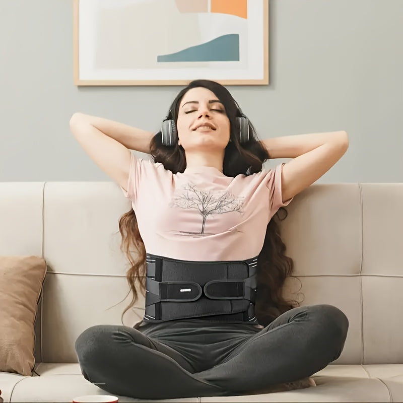 3D Lumbar Cushion for Back Support, Non-Slip 6X Back Support Strap, Optional Straps for Men And Women, Soft Breathable Mesh Fabric for Lumbar Support.