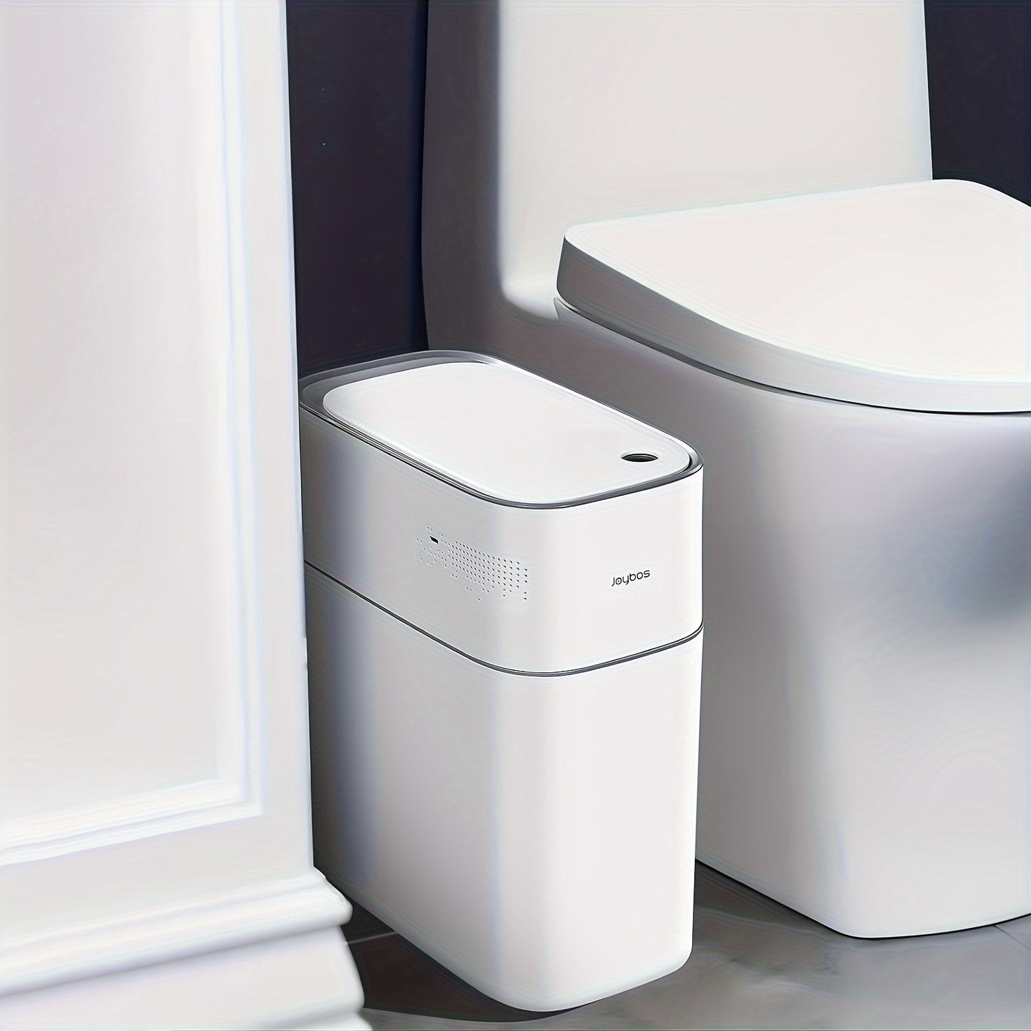 Bathroom Smart Touchless Trash Can - 4 Gallon Automatic Motion Sensor Rubbish Can with Lid Electric Narrow Small Garbage Bin for Kitchen, Office, Living Room, Toilet, Bedroom, RV