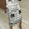 Vibrant Newspaper Print High Waist Bodycon Skirt - Drawstring Waist, Casual Chic, Comfortable Wear, Women's Fashion Clothing for Daily Life, Perfect for Work, Date, or Leisure Activities