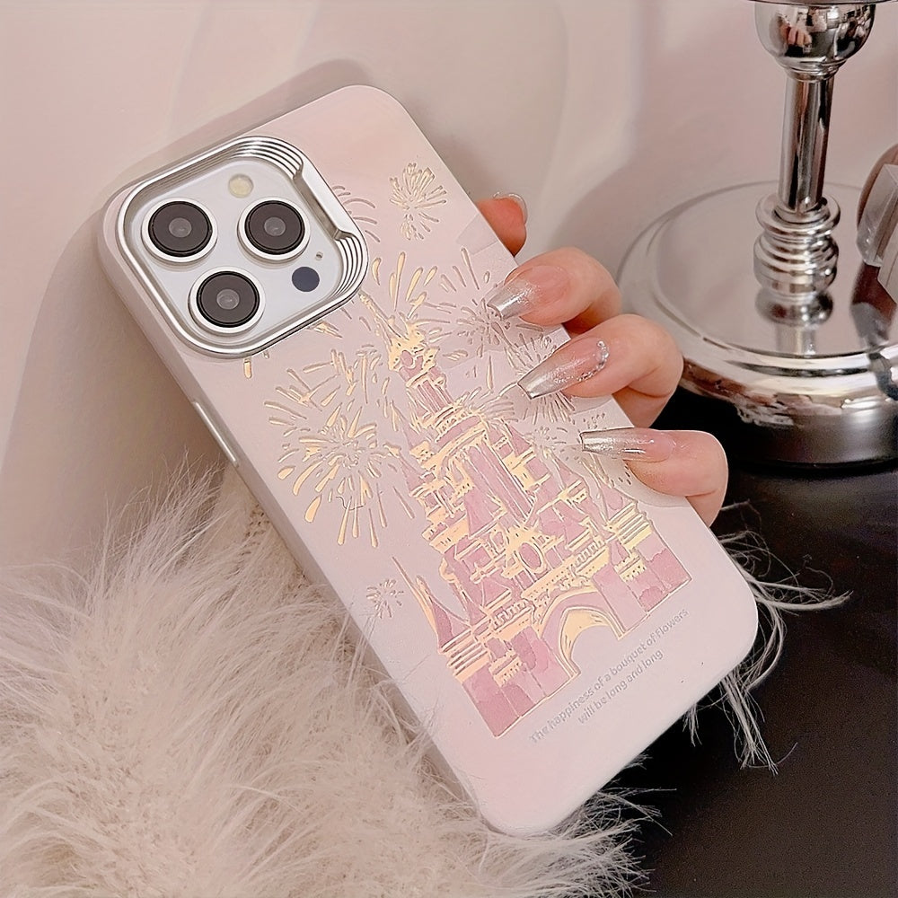 Aesthetic High-end Laser Dream Castle Fireworks Phone Case - Electroplated, Suitable for iPhone 11, 12, 13, 14, 15 Models