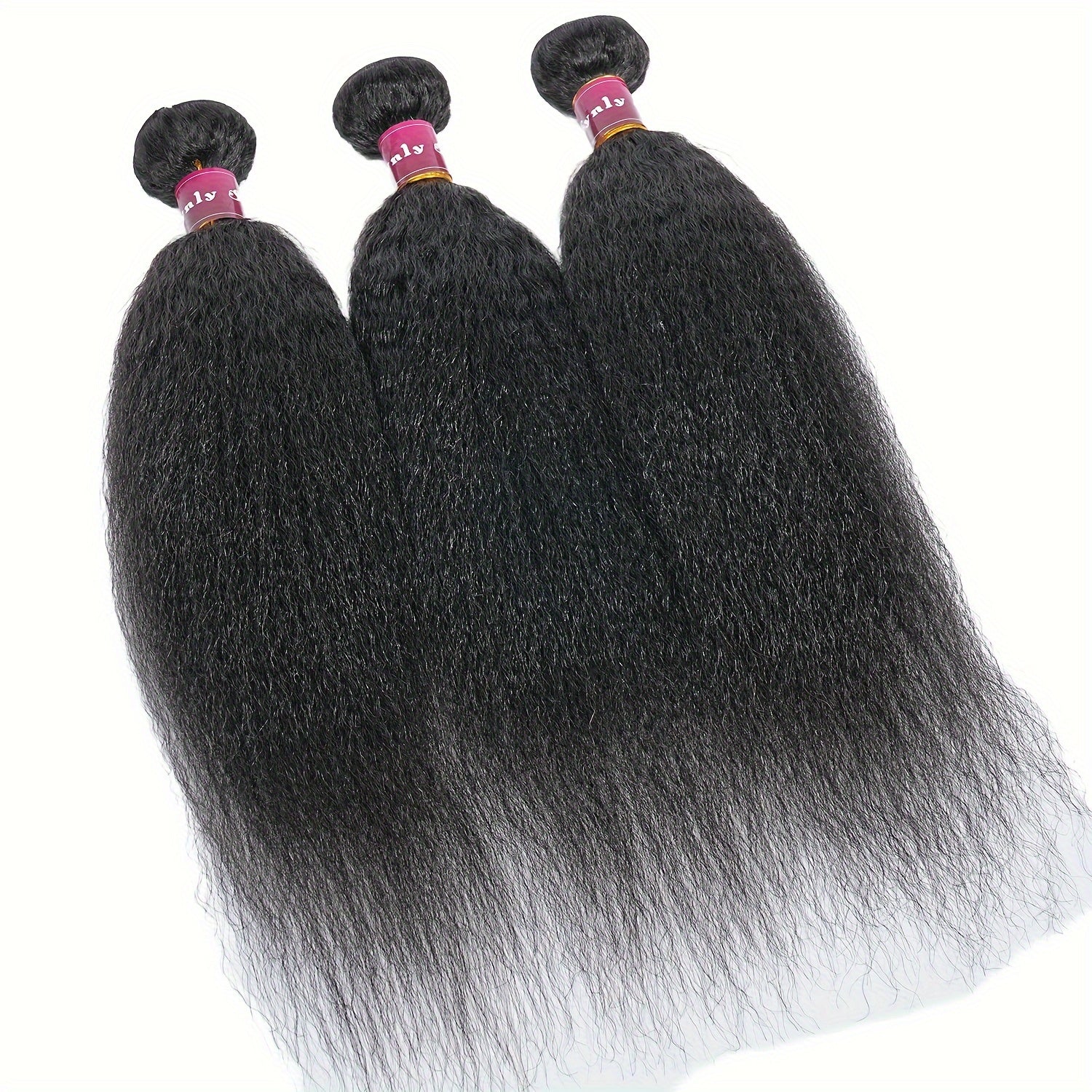 3 Bundles Brazilian Yaki Straight Human Hair Extensions, 100% Remy Hair Weave for Women, Natural Black Color, 10-26 Inches, Unisex High-Quality Hair Extensions for Styling & Volume, Versatile Hair Styling | Stylish Hair Exten