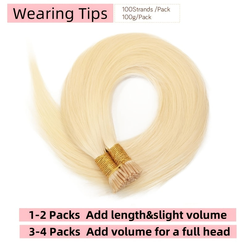 #613 Honey Blonde I Tip Human Hair Extensions Straight Natural Black I Tip Hair Extensions High-Quality Easy To Wear For Daily Styling Or Music Festival Part Exclusive Look