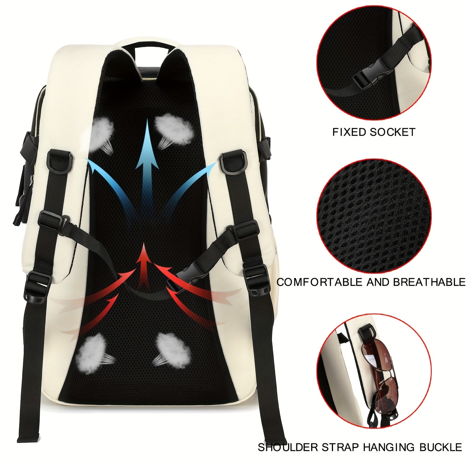 Airline-Approved Waterproof Laptop Backpack - Travel College Computer Bag with Shoe Compartment - Suitable for Both Women and Men