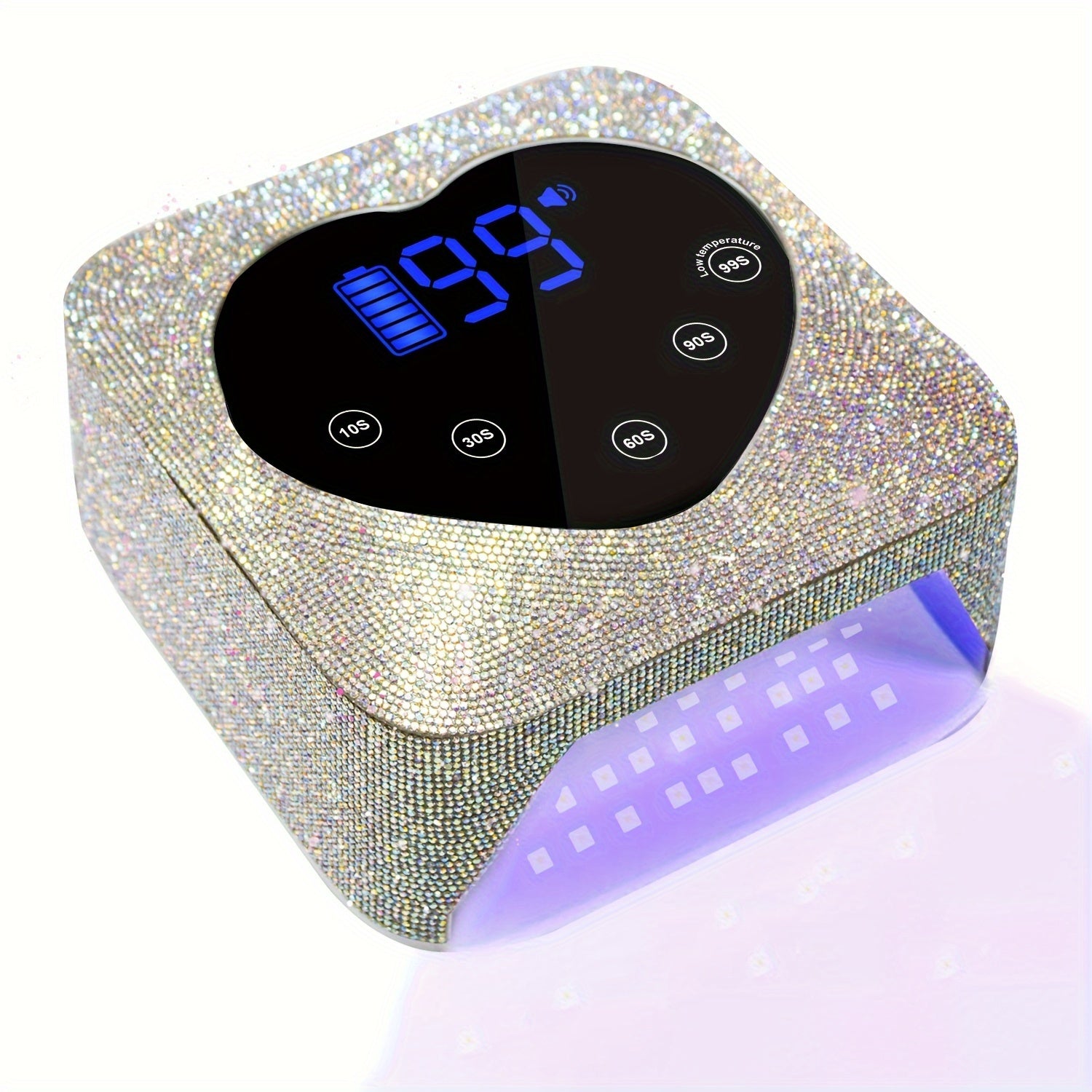 Dual Light Source UV/LED Lamp Beads, Intelligent Power Shortage Reminder, 72W LED Nail Dryer, With 5 Timer Settings, Touch Control And Automatic Sensor, Fast Nail Lamp Curing Lamp For Salon And Home Use (Sticking Diamonds In