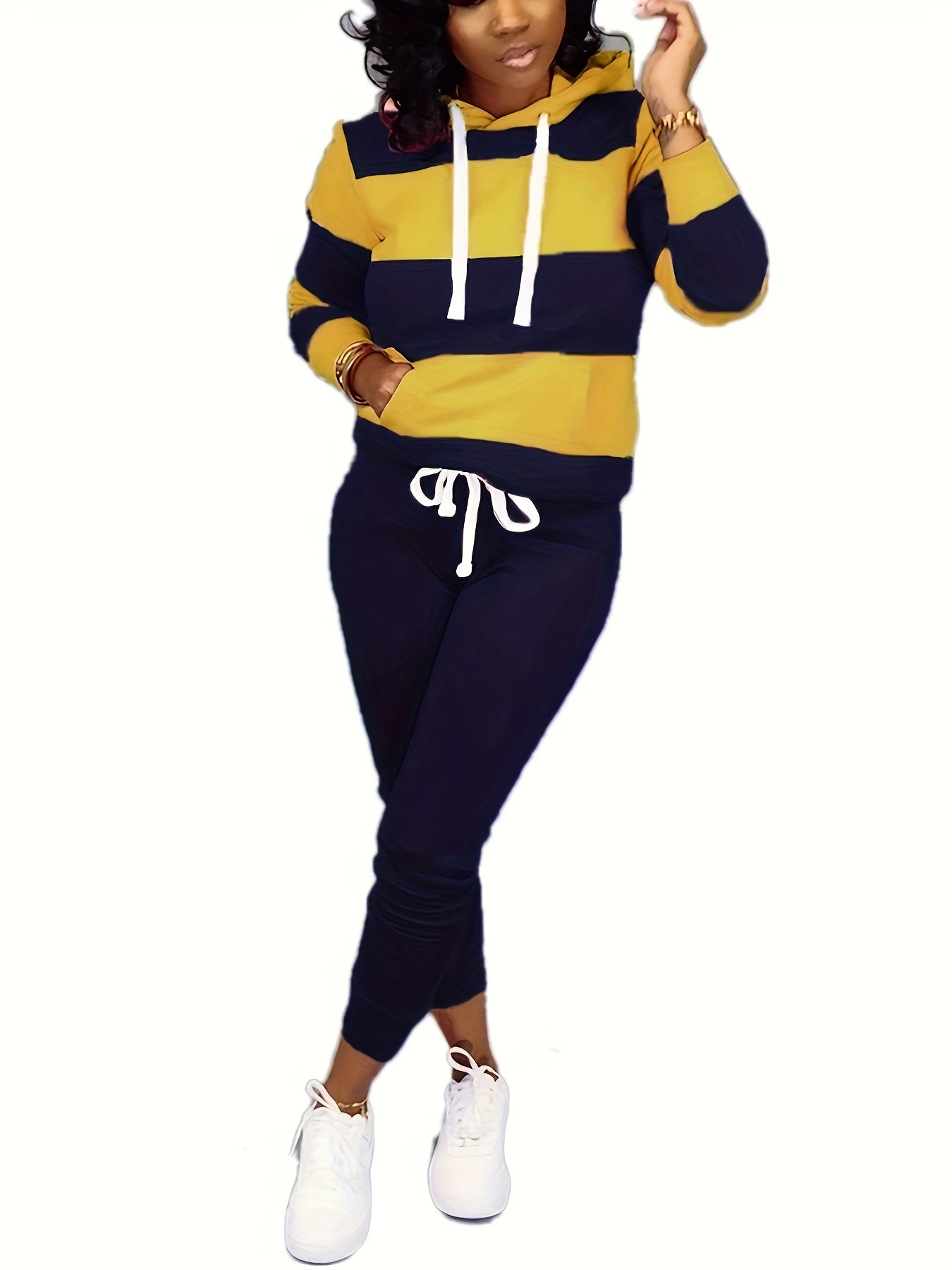 Two Piece Outfits For Women Casual Jogging Suit Set Long Sleeve Sweatshirt And Sweatpants Tracksuit Athletic Loungewear