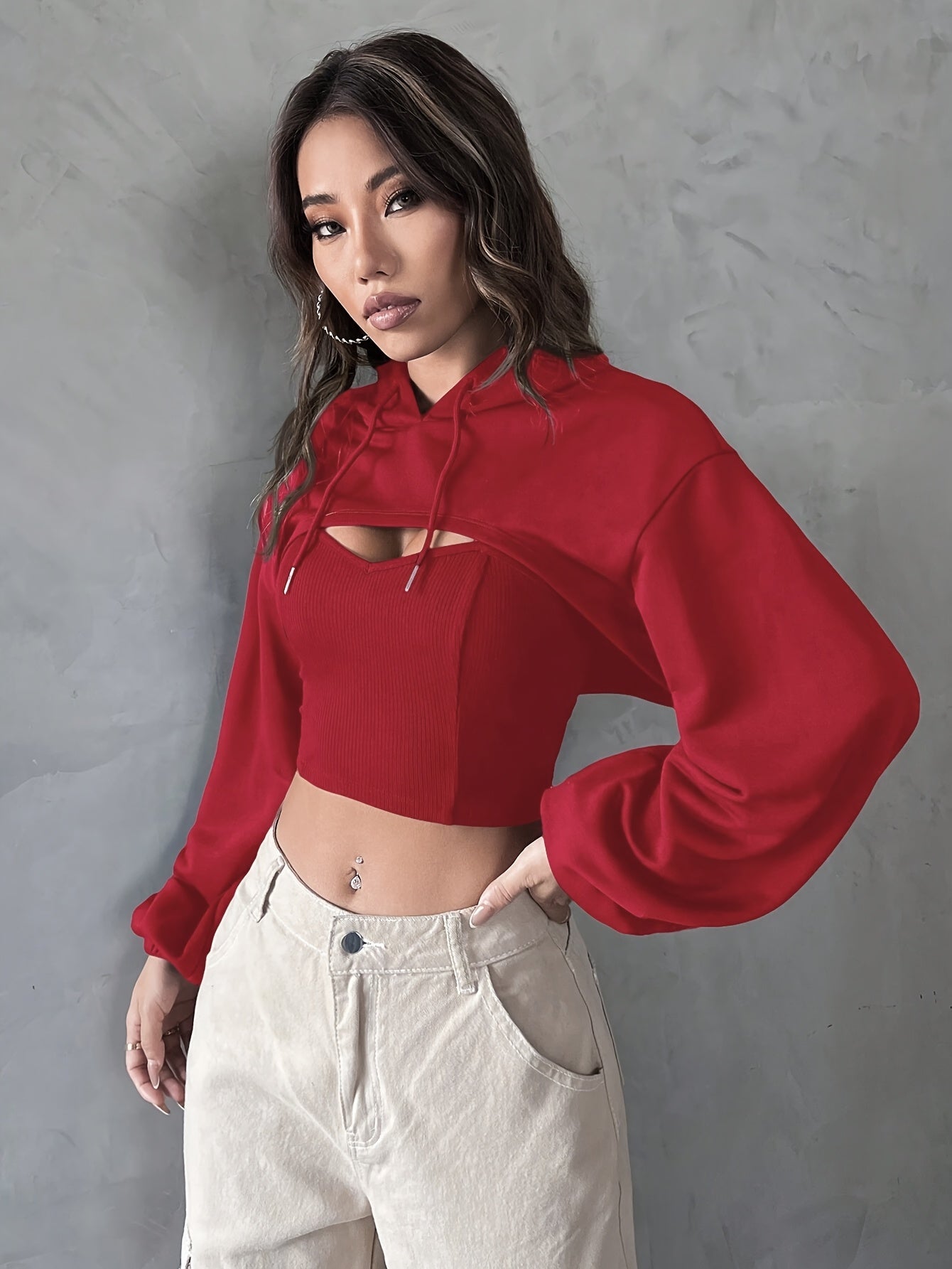 Y2K Solid Color American Style Hoodie + Vest Two-piece Set Sweet and Spicy Fashion Top for Women Spring, Summer and Autumn 2024 New Salt System Street Sports Casual