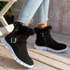 Cozy Velvet-Lined Snow Boots for Women: Easy Slip-On, Non-Slip, Warm & Stylish, with Side Zipper – Perfect for Winter
