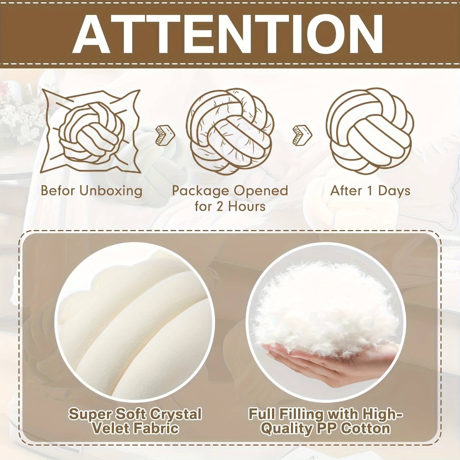 [Soft Plush Knot Ball Pillows] 2pcs Soft Plush Knot Ball Pillows - Minimalist Stress-Relieving Round Cushions - Machine Washable for All-Season Comfort