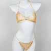 1 Set Bra + Panties Fashion Alloy Full Rhinestone Mesh Women's Bra Body Chain, Round Coin Tassel Pendant Body Chain Suitable for Parties, Music Festivals, Beach Body Accessories