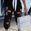 Cut Out Elastic Pants, Sexy Pants For Spring & Summer, Women's Clothing