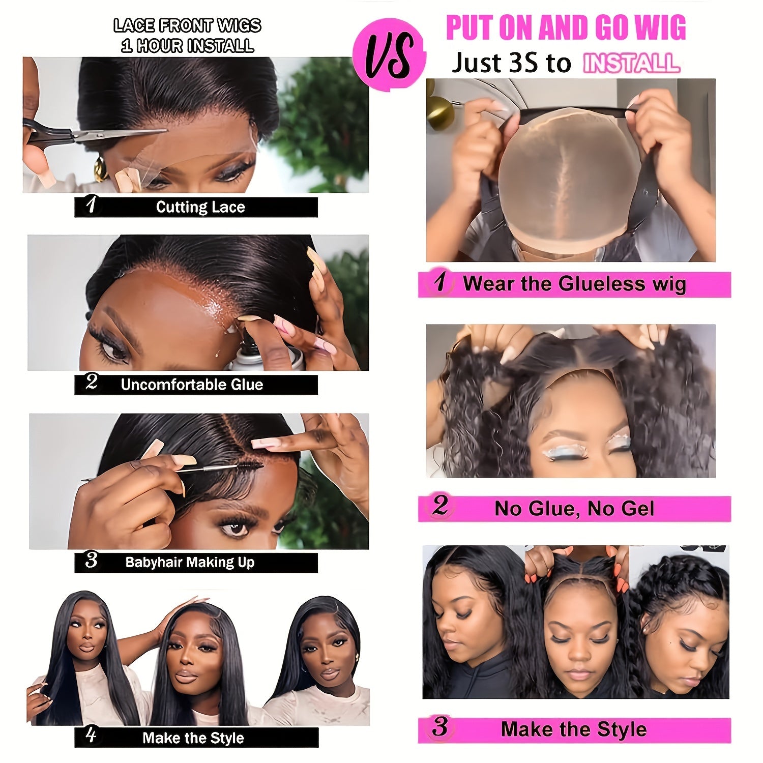 [150% Density Curly Bob Wig] Easy-to-Wear Curly Wave Bob Wig for Women | 100% Brazilian Human Hair | Pre-Plucked & Pre-Cut with Adjustable No-Glue 4x4 HD Lace Closure | Natural Black, 150% Density | Versatile & Beginner-Frien