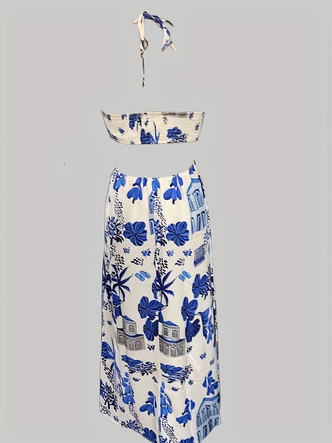 Chic Off-Shoulder Tropical Print Maxi Dress - Casual & Vibrant, Easy-Care Polyester, Non-Sheer Summer Style with Floral & Palm Design for Women