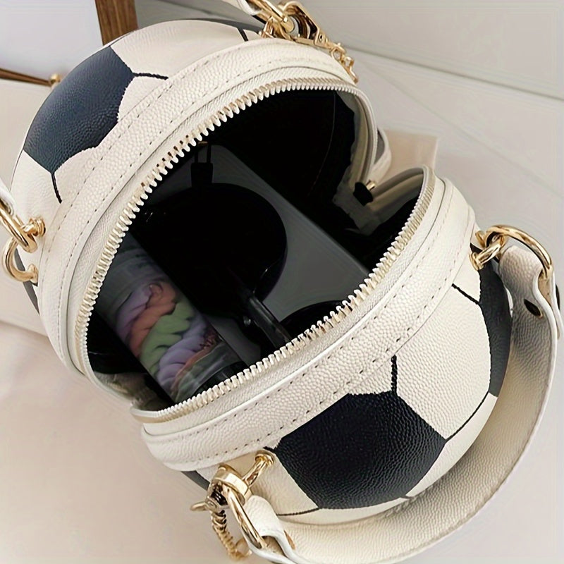 3 Hot-Selling Colors Available Ins Super Trendy Football Basketball Bag New Versatile Single-Shoulder Crossbody Korean Style Small Round Bag Women's Bag