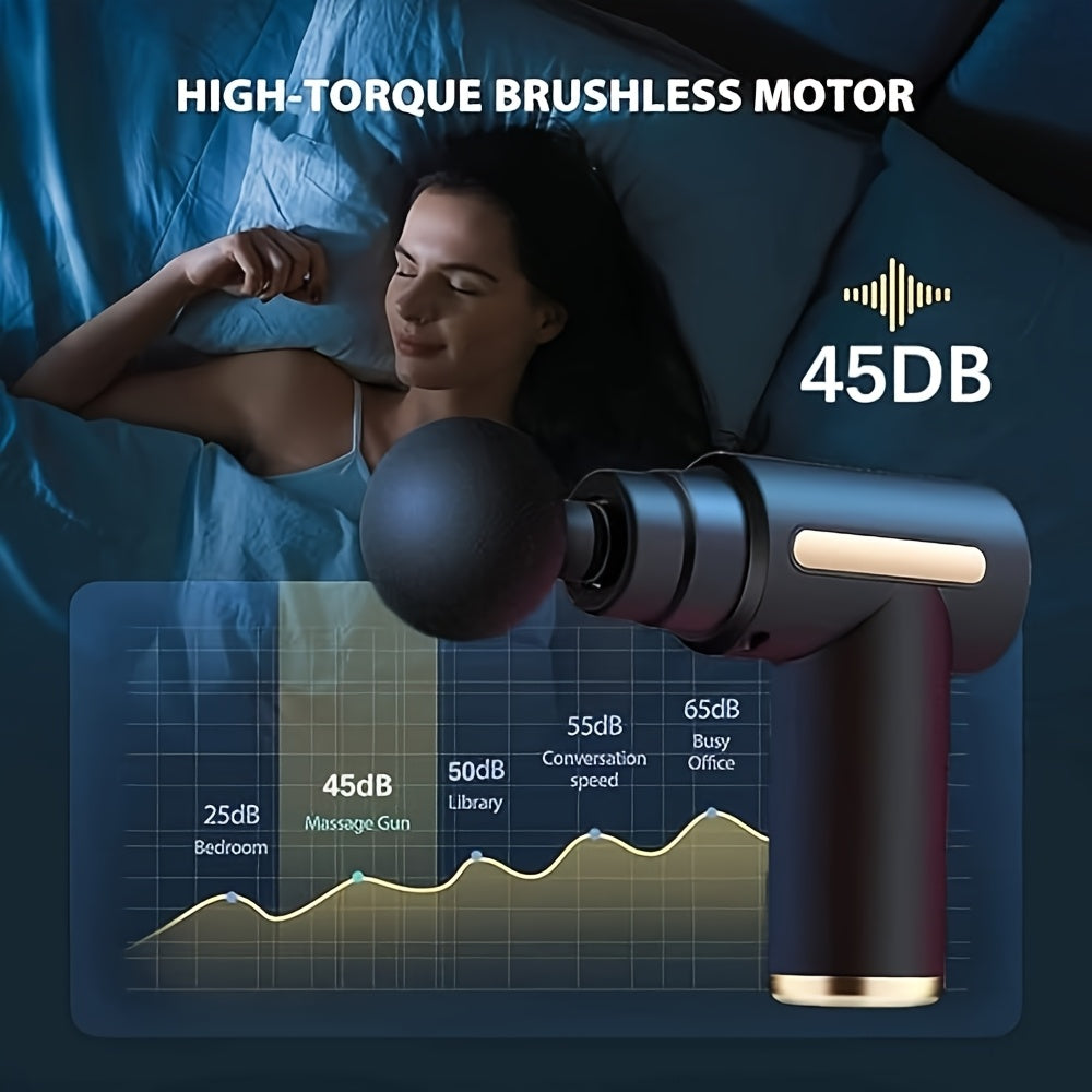 Mini Portable Muscle Relaxation Neck Massager with Rechargeable Lithium Battery - Professional-Grade Fascial Gun for Whole Body Massage, Alcohol-Free, USB Charged, Massage Device|Compact Design|Ergonomic Grip, Neck Massager