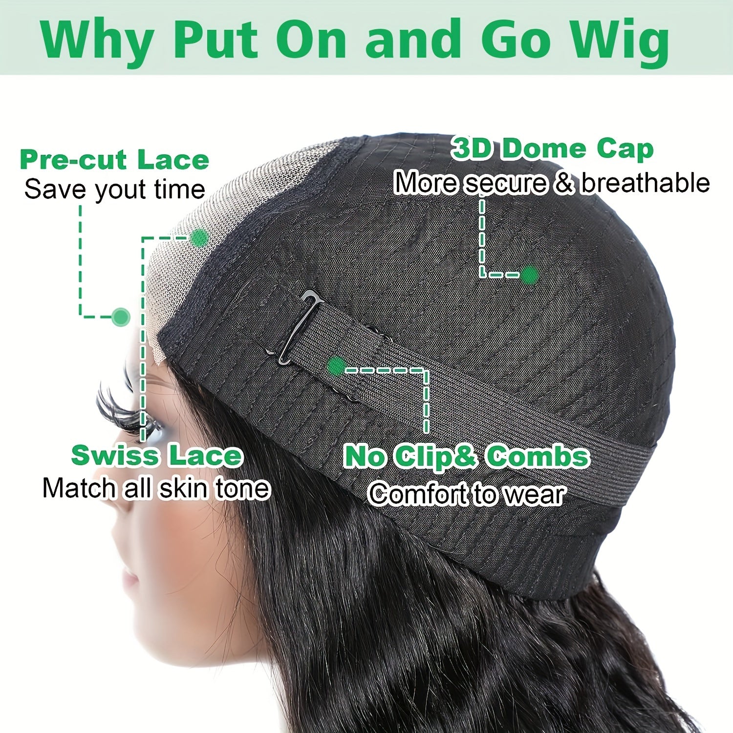[150% Density Curly Bob Wig] Easy-to-Wear Curly Wave Bob Wig for Women | 100% Brazilian Human Hair | Pre-Plucked & Pre-Cut with Adjustable No-Glue 4x4 HD Lace Closure | Natural Black, 150% Density | Versatile & Beginner-Frien