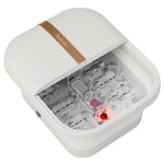 Foldable Foot Massager With Heat, Temperature Control And Bubbles, Foot Spa With Touch Screen, 6 Rollers And Pumice Stones, Foot Soak