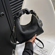 Luxurious Pleated Clutch Evening Bag - Elegant PU Leather Purse with Versatile Shoulder Strap, Detachable Chain, and Magnetic Closure for Party, Wedding, and Formal Occasions - Perfect Accessory for Women's Fashion