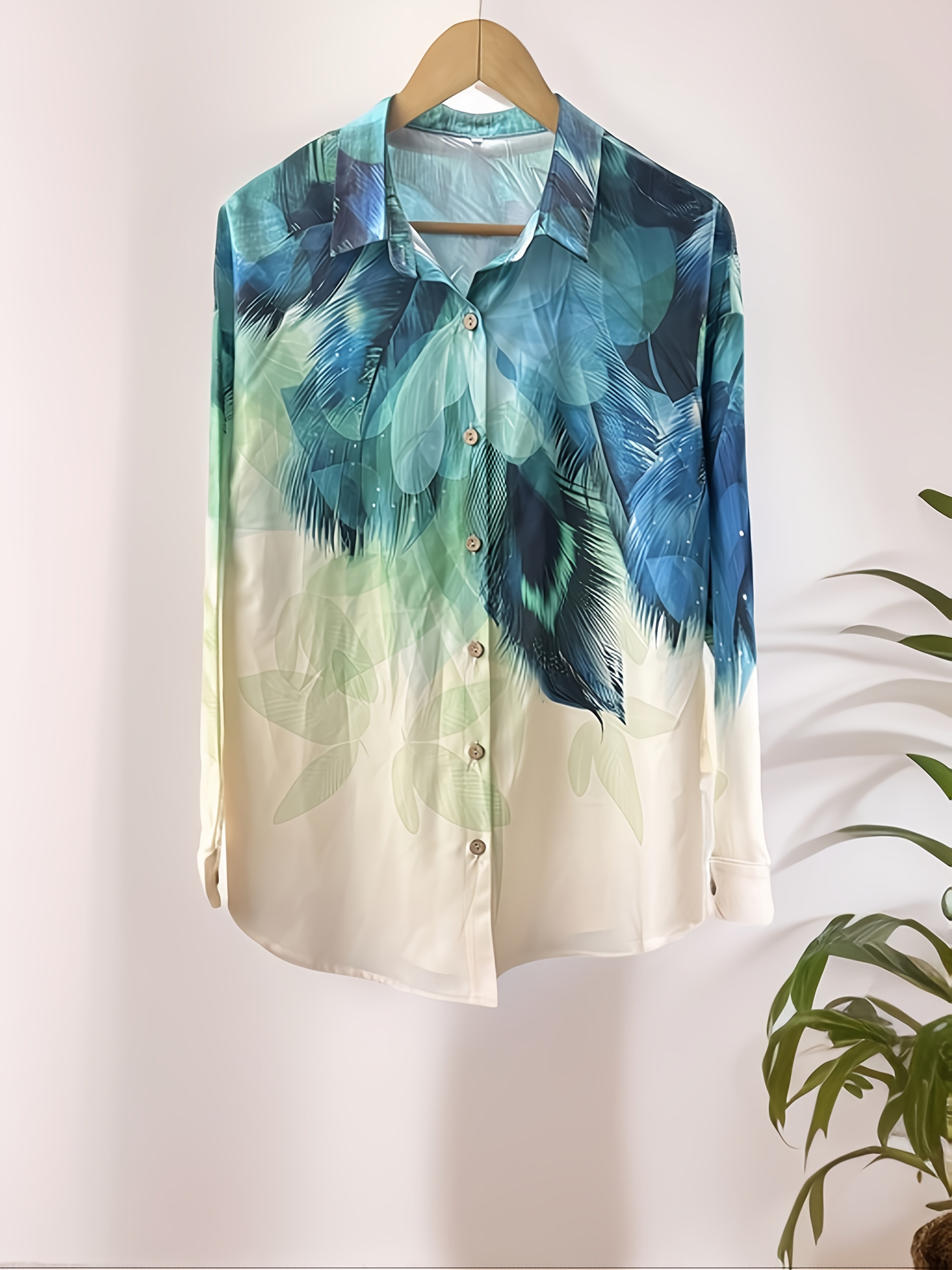 Vibrant Tie-Dye Print Long Sleeve Casual Shirt - Lightweight, Easy Dry, Polyester Blend, Button-Up Cardigan with Vibrant Design, Ideal for Daily Wear and Vacation, Vacation Essential | Casual Style | Glossy Texture