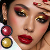Magic Mirror Two-color Powder Dipping Set! Golden and red glitter + mirror super bright, with sponge brush, create noble high-end nail special effects, long-lasting without peeling off! One box can achieve advanced makeup eff