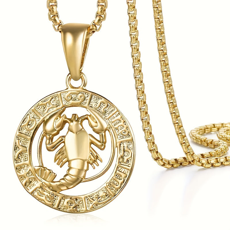 Women'S Men'S Pendant Necklaces 12 Horoscope Zodiac Sign Golden Aries Cancer Scorpio Aquarius Taurus Leo Gemini Virgo Libra Sagittarius Capricorn Pisces 12 Constellations Jewelry Gifts Perfect Birthday Christmas Valentine'S D