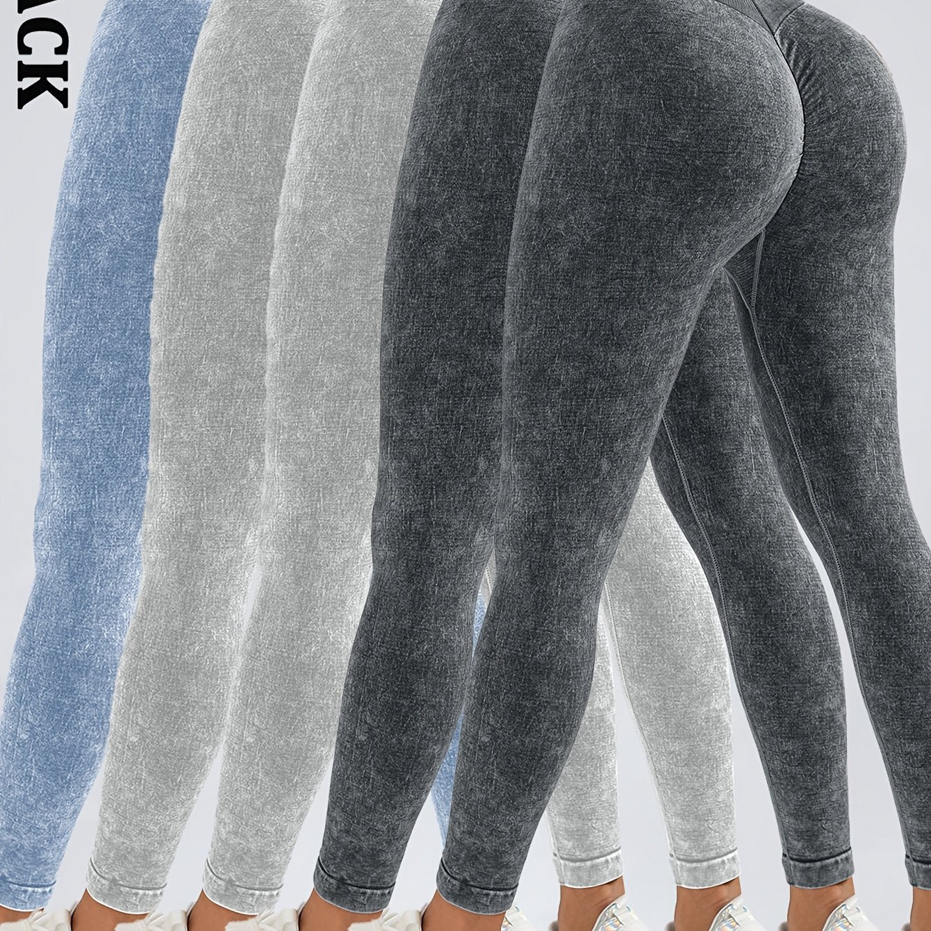 5 Pack Women's Hip Lifting Seamless Sexy V Back Sports Yoga Leggings High Waisted Stretch Fitness Pants Outdoor Running Skinny Sweatpants