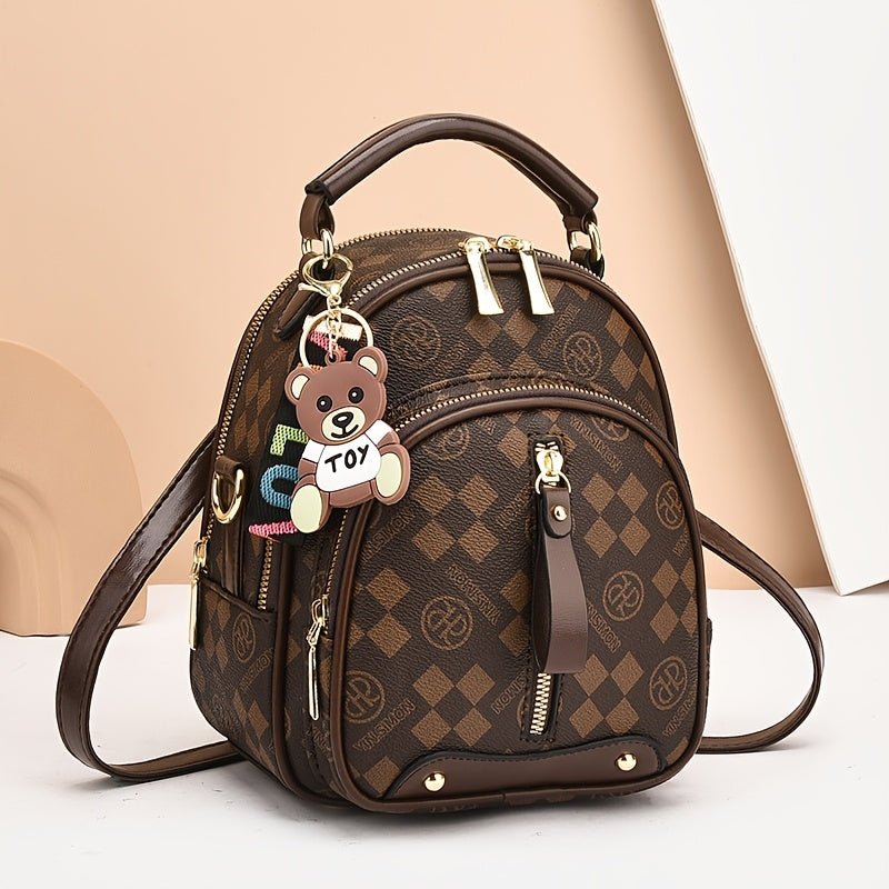 New Fashion All-match Simple Travel Backpack, Printed Small Backpack, Crossbody And Shoulder Dual-purpose Backpack