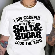 Letter Print Crew Neck T-shirt, Casual Loose Short Sleeve Summer T-Shirts Tops, Women's Clothing