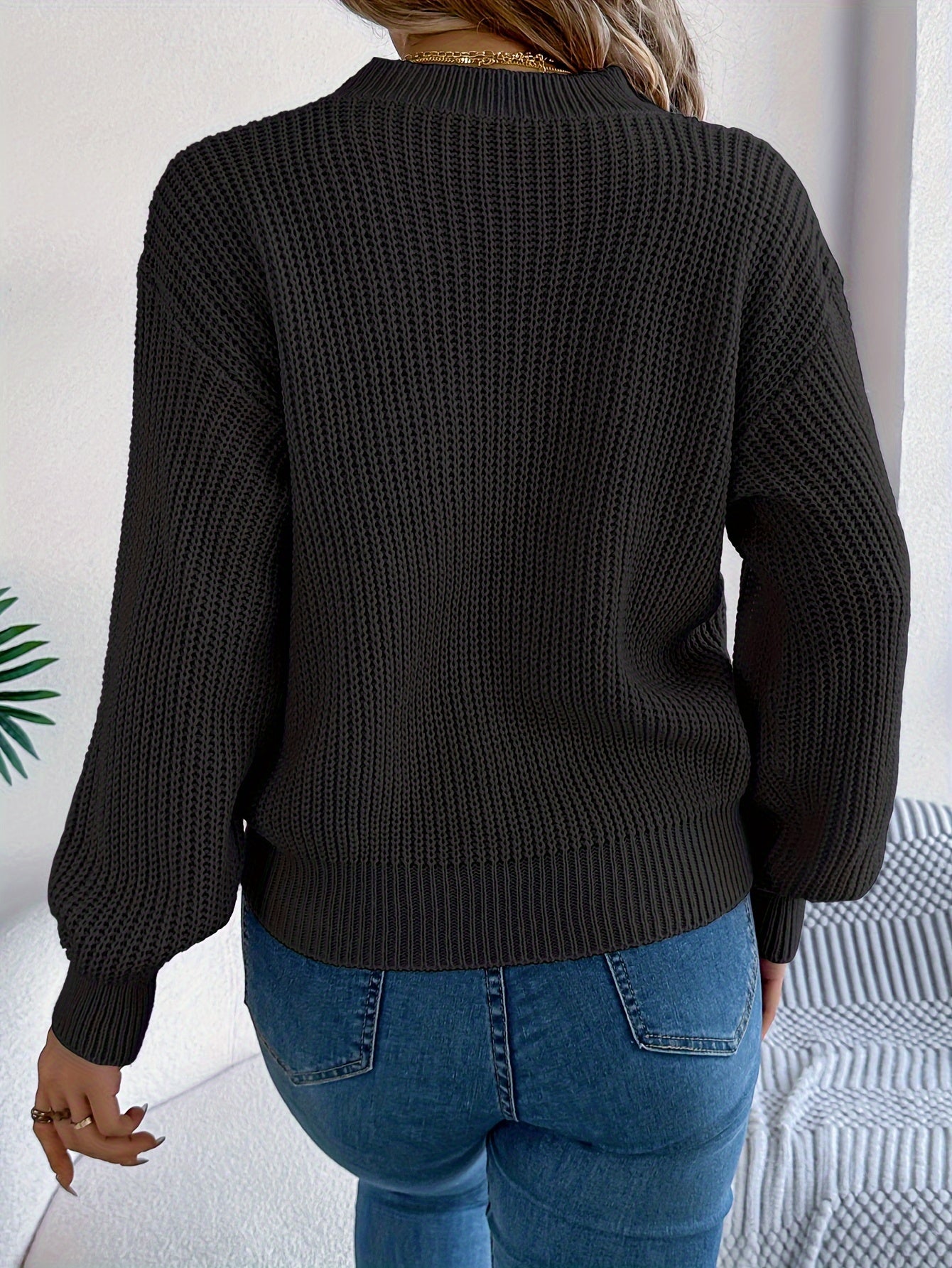Cozy Love Heart Long Sleeve Pullover Sweater - Casual Vacation Style, 100% Acrylic, Round Neck, Non-Transparent with Geometric/Letter Pattern, Perfect for Fall/Winter