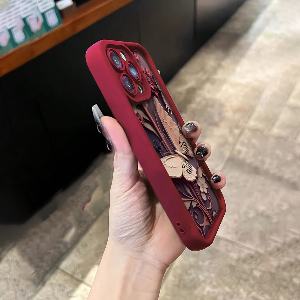 Painted Relief Art Butterfly Frosted All-Inclusive Anti-Fall Protective Mobile Phone Case Suitable for Apple 16Promax//16Plus/16/16Pro/15Promax/15Pro/15Plus/15/14/14Plus/14Pro/14Promax/13/13Pro/13Promax/12/12Pro/12Promax/11/1