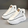 Women's Fashion High-Top Sneakers with Side Zipper - Comfortable, Lightweight Platform Skate Shoes, All-Season Cushioned Support
