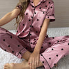 Velvet Love Print Pajama Set