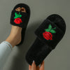 Elegant Vintage Women'S Embroidered Rose Indoor Slippers, Comfortable, Lightweight, Easy to Wear, And Quiet for Home Use.