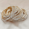 12pcs set of sparkling rhinestone tennis bracelets - elastic, elegant and versatile, suitable for daily dress up or party, ideal gift for lovers, sisters, mothers