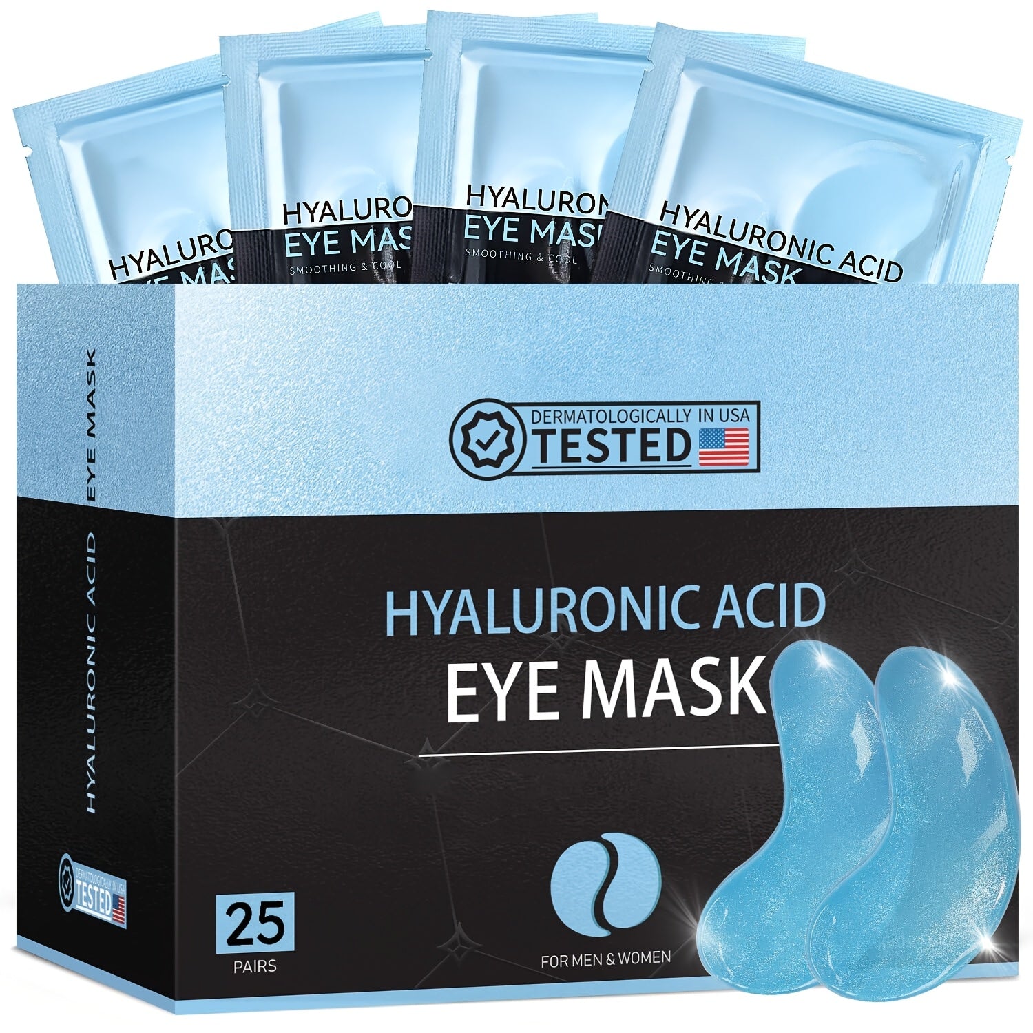 Caffeine, Hyaluronic Acid, Aloe Vera Skincare Eye Mask (25Pairs/box), with Collagen for Long-lasting Moisturizing And Nourishing The Light Beige, Suitable for All Light Beige Type, Visibly Minimize Wrinkles And Fine Lines, Br