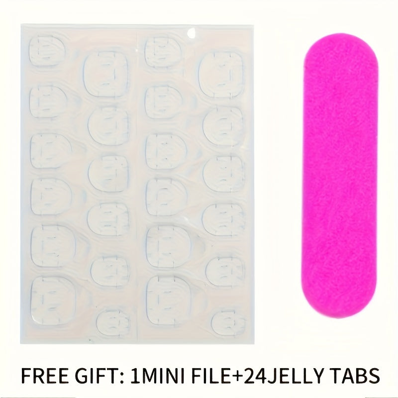 Glamorize Yourself with 24pcs Long Square Water Pipe Nails Cute 3D Hello Kitty Love Streamer Bow White French Full Cover False Nail Stickers Set, Gift for Women and Girls