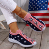 Star & Stripe Breathable Walking Sneakers - Women's All-Season Fashion Shoes, Soft Sole & Lightweight for Independence Day