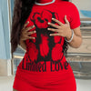 Limited Love Bear Print Dress - Casual Bodycon Short Sleeve Mini Dress - Women's Clothing - For Women - Perfect for Casual Outings, Parties & Dates - Ideal Gift for Fashionable Women