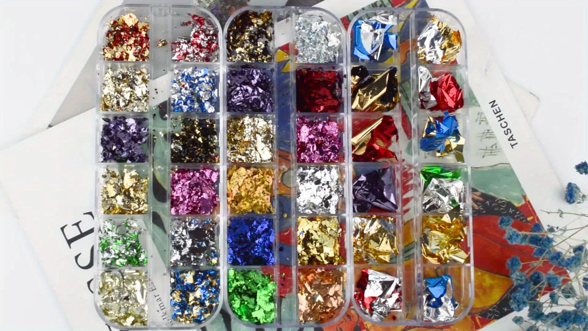 Golden Silvery Nail Foil Chrome Line Nail Glitter Aluminium Sequin Flakes Y2K Metal Powder Nail Charms for Nail Art Decoration