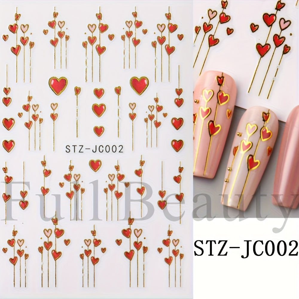 New Hot Stamping Flower Nail Stickers in INS Style Cross-border Y2K Golden Bow Small White Flowers Spring and Summer Nail Decals