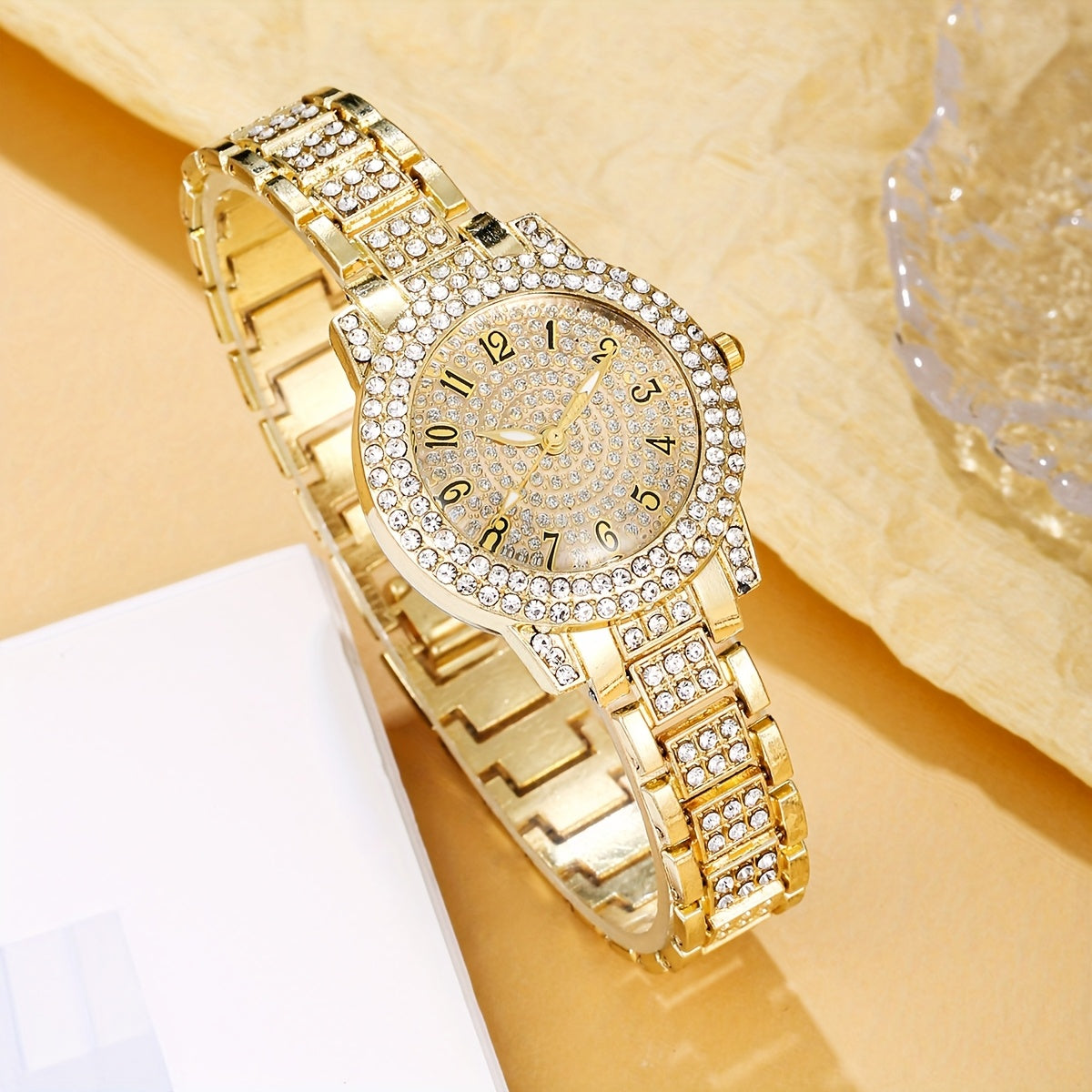 Elegant Women'S Quartz Wrist Watch, Round Case, Non-, Alloy Band, Fashionable Accessory with Button Battery - Ideal Gift (1pc)