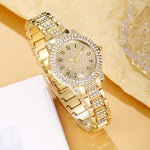 Elegant Women'S Quartz Wrist Watch, Round Case, Non-, Alloy Band, Fashionable Accessory with Button Battery - Ideal Gift (1pc)