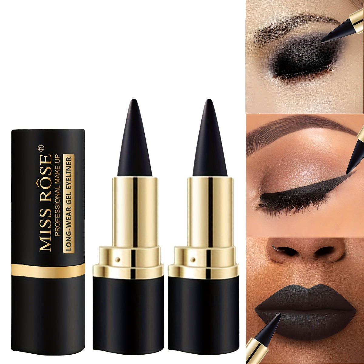 2pcs Waterproof and Sweat-Resistant Multi-Use Eye Pencil Set, Smudge-Resistant, for Eyes and Lips