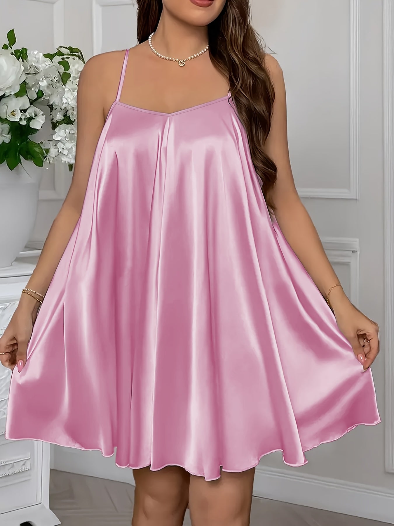 New Set of 3 Pajamas for Women, Solid Color Sexy Suspender Nightgown and Home Clothes Can Be Worn Outside