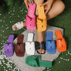 Women's Summer Flat Slide Sandals - Lightweight, Open Toe with Snakeskin Pattern Straps, Casual Elegant Style in Multiple Colors, Perfect for Party and Casual Attire, Strappy Sandals