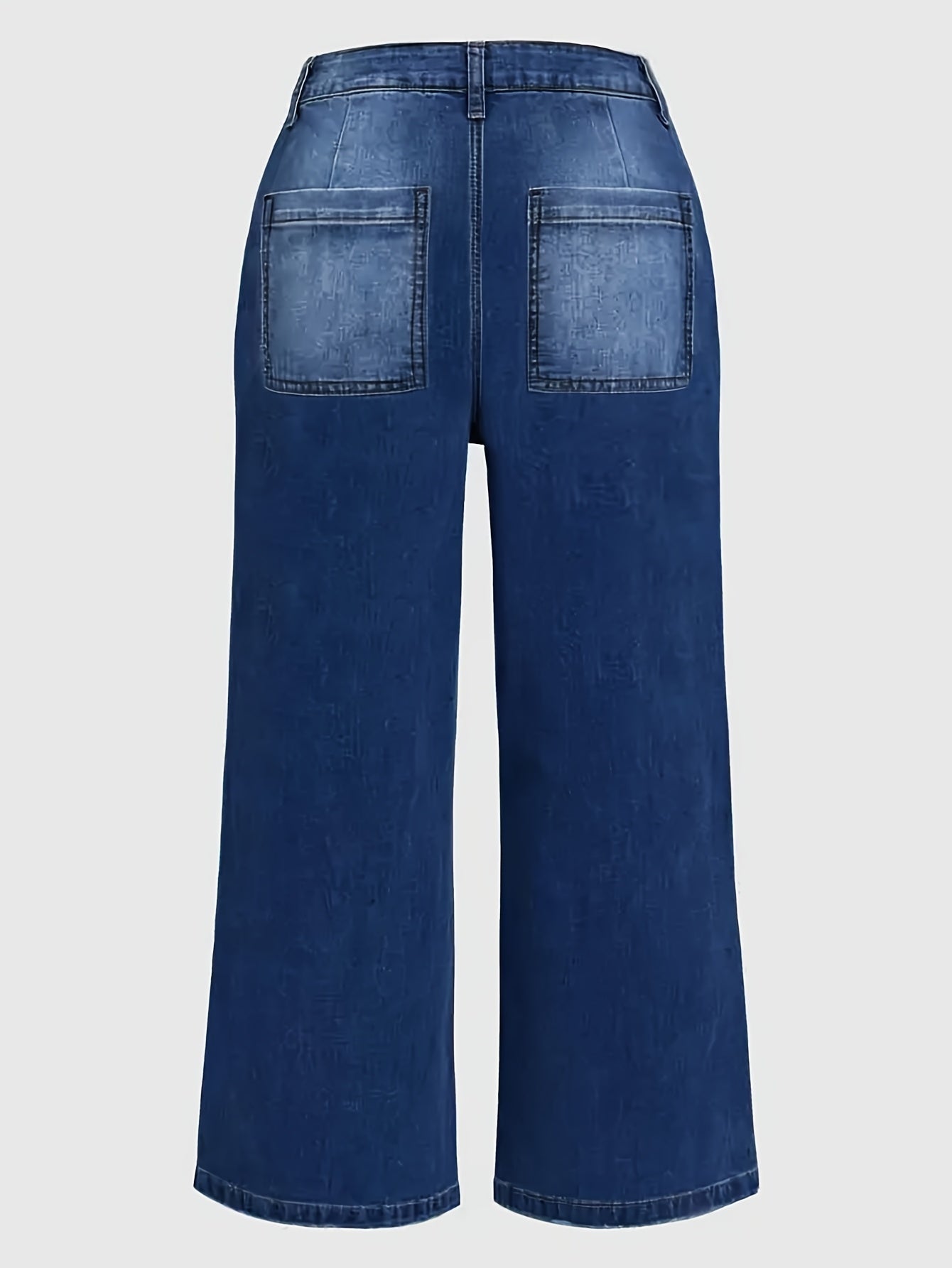 Women's Slimming Wide Leg Jeans Pants - European & American Style Casual Loose Fit with Multiple Pockets, Machine Washable Denim for Spring Summer Fall