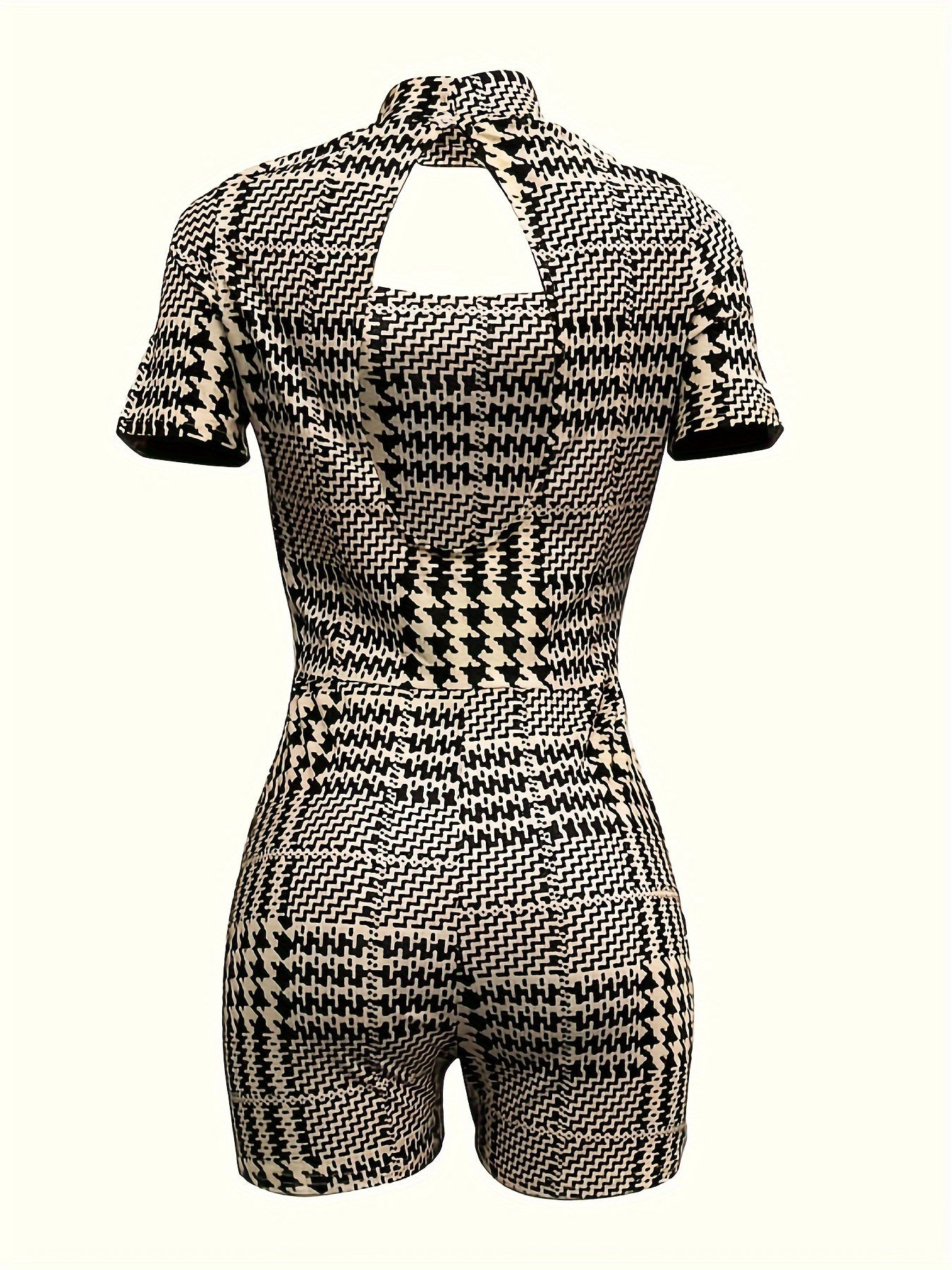 Women'S Y2K-Inspired Black and White Print Jumpsuit with Cut-Out Detail - Sexy, Sleeveless, High-Waisted, Summer Fashion for Adults, Adult Fashion Jumpsuit | Playful Fashion | Highwaisted Jumpsuit